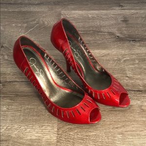 Jessica Simpson Red Patent Leather Heels